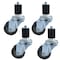 Bk Resources 3-inch Gray Rubber Stem Casters, Top Lock Brake, 250lb Capacity, 4PK 3SBR-RA-GR-PS4 - alternate 7